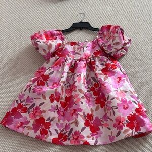 Bonnie Jean Pink and Red Floral Kids Formal Dress
